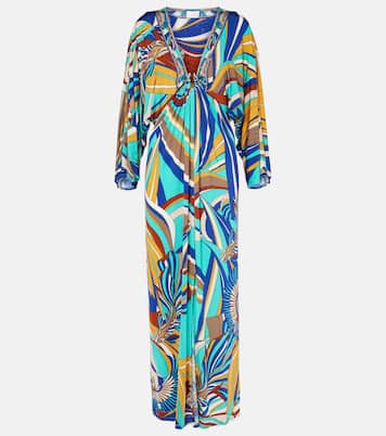 Draped printed jersey maxi dress | Camilla