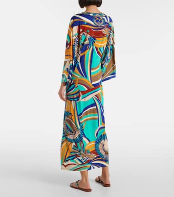 Draped printed jersey maxi dress | Camilla