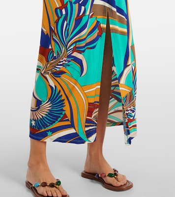 Draped printed jersey maxi dress | Camilla