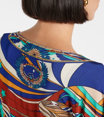 Draped printed jersey maxi dress | Camilla