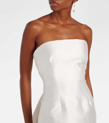 Robe longue de mariée Imani en satin | Solace London