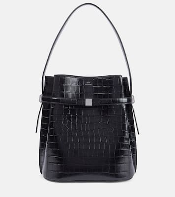 Belted Medium croc-effect leather tote bag | Toteme
