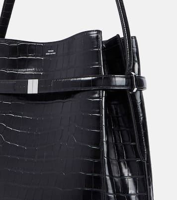 Belted Medium croc-effect leather tote bag | Toteme
