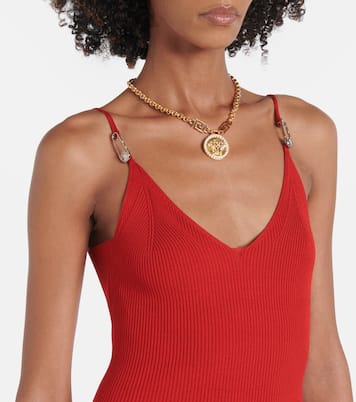 Abito sottoveste in maglia a coste | Versace