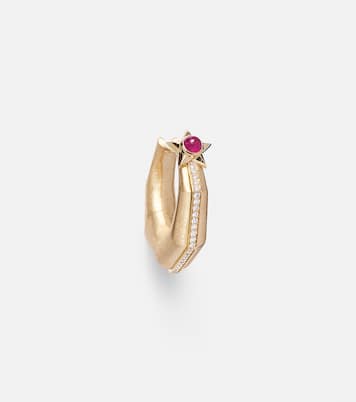 Boucle d'oreille unique Baba Medium en or 18 ct, diamants et rubis | Marie Lichtenberg