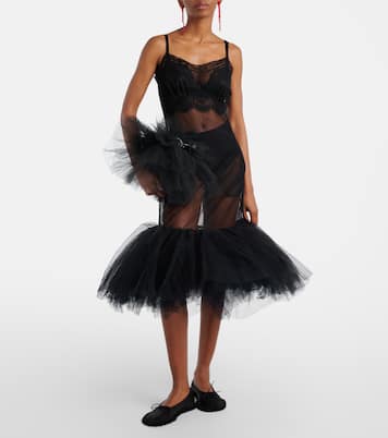 Ruffled mesh ballet flats | Simone Rocha
