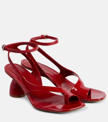Asymmetric patent leather sandals  | Dries Van Noten