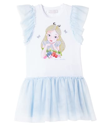 Abito in tulle e jersey di misto cotone | Monnalisa