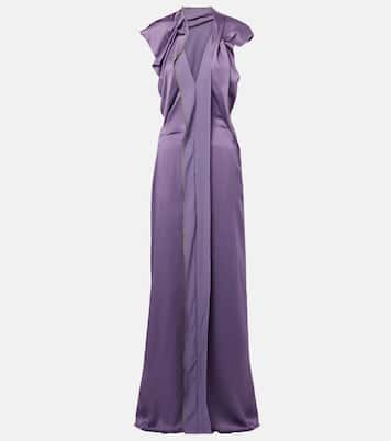 Abito lungo in raso | Victoria Beckham