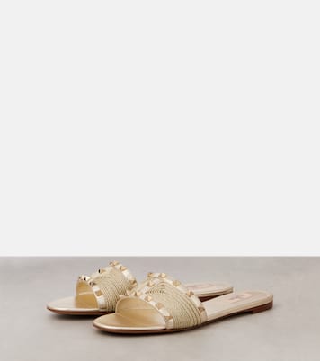 Rockstud metallic leather slides | Valentino Garavani