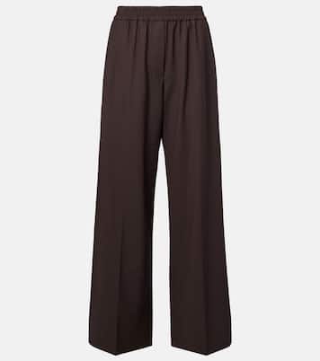 Wool-blend high-rise wide-leg pants | Brunello Cucinelli