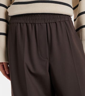 Wool-blend high-rise wide-leg pants | Brunello Cucinelli