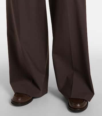Wool-blend high-rise wide-leg pants | Brunello Cucinelli