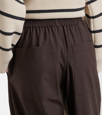 Wool-blend high-rise wide-leg pants | Brunello Cucinelli