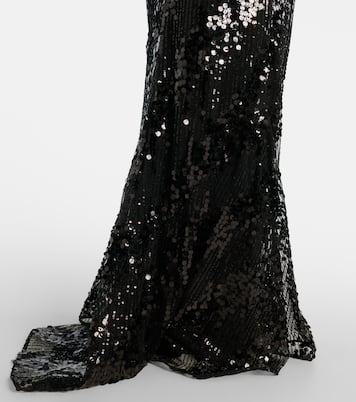 Robe longue en soie mélangée à sequins | Elie Saab