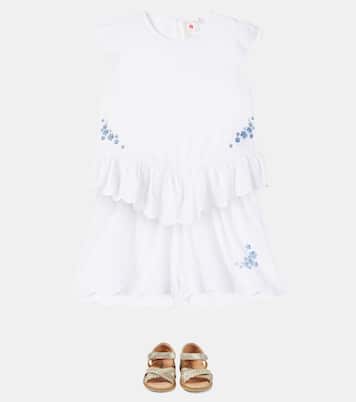 Floral ruffled cotton shorts | Konges Sløjd