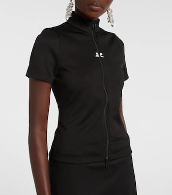 Interlock logo zip-up jersey top | Courrèges