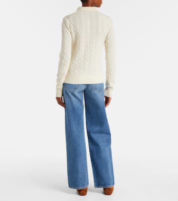 Cable-knit wool and cashmere polo sweater | Polo Ralph Lauren