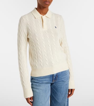 Cable-knit wool and cashmere polo sweater | Polo Ralph Lauren