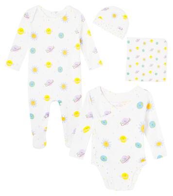 Baby cotton romper, hat, bodysuit, and blanket set | Stella McCartney Kids