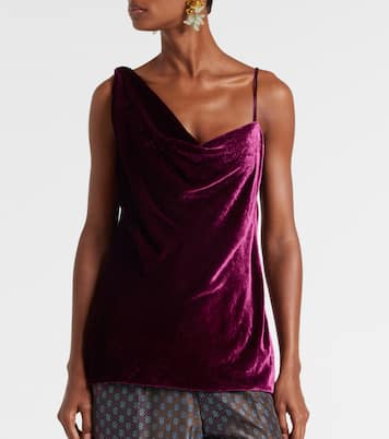 Draped velvet top | Dries Van Noten