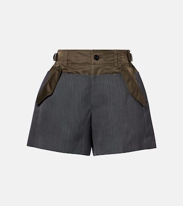 Paneled striped shorts | Sacai