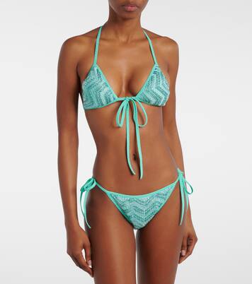 Zigzag lamé bikini top | Missoni
