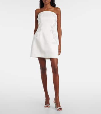 Bridal Xanthe floral-appliqué minidress | Rebecca Vallance