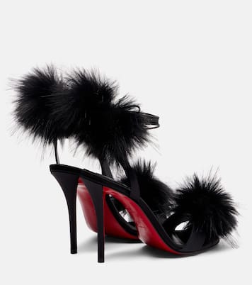 Patapompom 100 crêpe satin sandals | Christian Louboutin