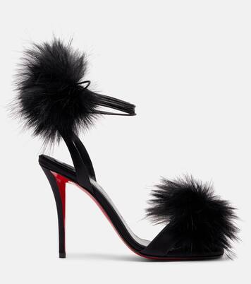 Patapompom 100 crêpe satin sandals | Christian Louboutin