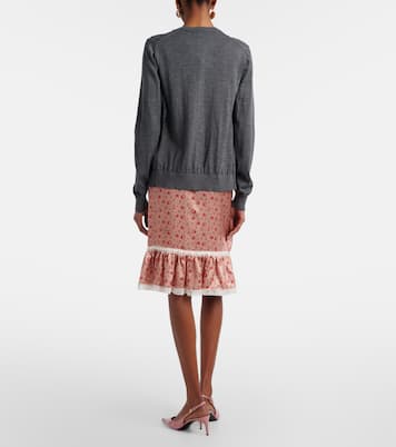 Floral silk and cotton-blend midi skirt | Dolce&Gabbana