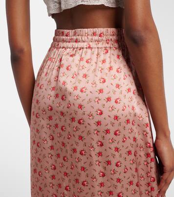 Floral silk and cotton-blend midi skirt | Dolce&Gabbana