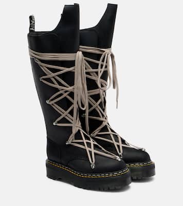 X Dr. Martens Stiefel 1B60 Quad Sole Pentalace | Rick Owens