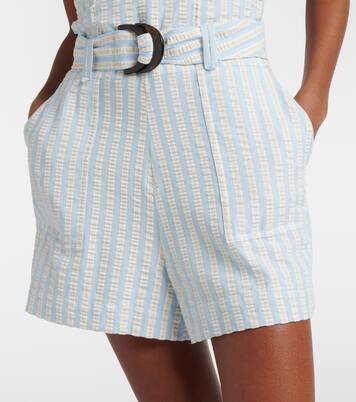 Striped cotton-blend seersucker romper | Simkhai