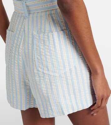 Striped cotton-blend seersucker romper | Simkhai