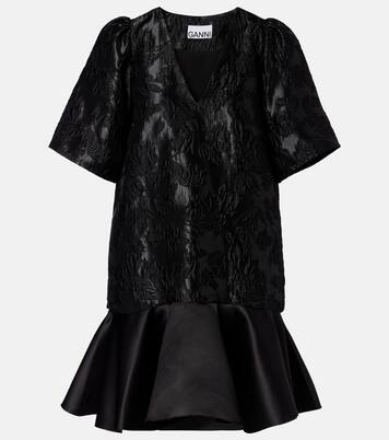 Satin cloqué minidress | Ganni
