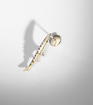 Boucle d’oreille unique Marlin Pm en or 9 ct et diamants | Yvonne Léon