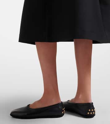 Studded leather ballet flats | Tod's