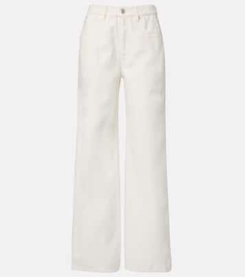 Pantalones anchos de algodón y lino | Brunello Cucinelli