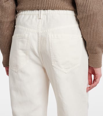 Pantalones anchos de algodón y lino | Brunello Cucinelli