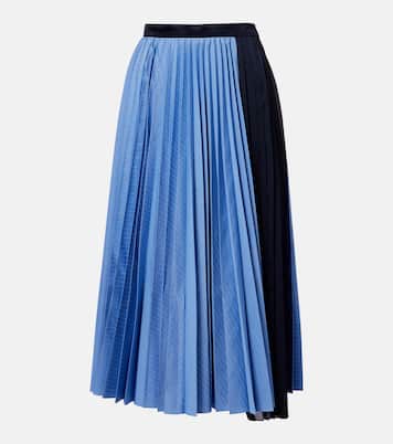 Striped cotton-blend poplin midi skirt | Sacai