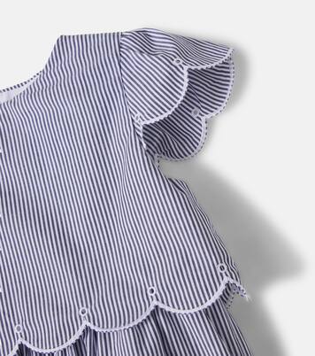Scalloped striped cotton dress | Patachou
