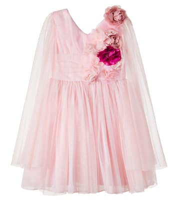 Floral-appliqué tulle dress | Patachou