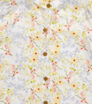 Top Viola de satén floral | Paade Mode