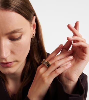 Bague Green Mix en or jaune 14 ct et topazes | Suzanne Kalan