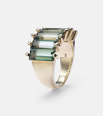 Bague Green Mix en or jaune 14 ct et topazes | Suzanne Kalan