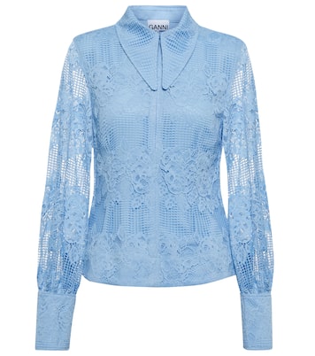 Blusa de encaje con cremallera | Ganni