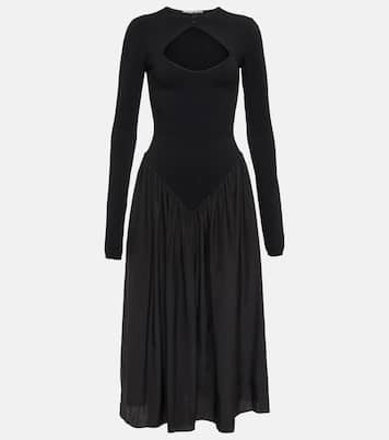 Cutout silk-trimmed midi dress | Stella McCartney