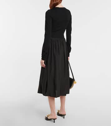 Cutout silk-trimmed midi dress | Stella McCartney