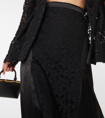 Falda midi Suzanne de satén y encaje | Erdem